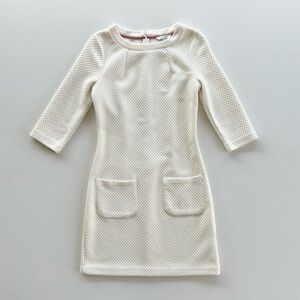 Boden Quilted Textured Dress Ivory White Pockets
Women's US Size 2 Petite 2P